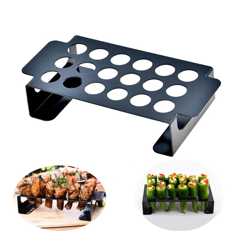 18 Holes Jalapenos Chili Pepper Grill Rack Stainless Barbecue for Roasting or Chicken Legs Wings |