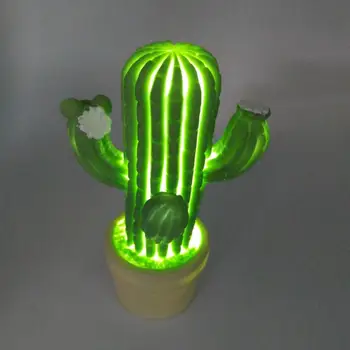 

Creative Mini Cactus Shape LED Night Lamp Toy Eyes-harmless Warm Light Nightlight