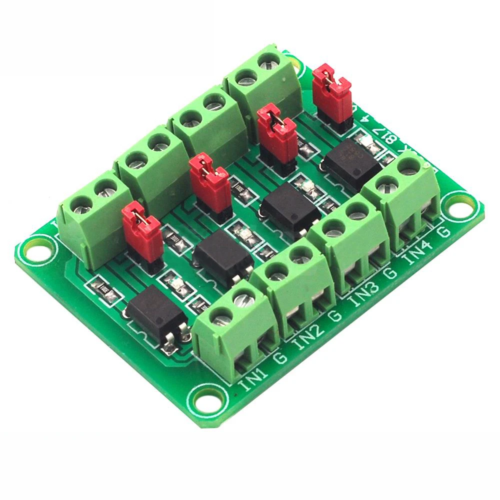 

PC817 4 Channel Optocoupler Isolation Board Voltage Converter Adapter Module 3.6-30V Driver Photoelectric Isolated Module PC 817