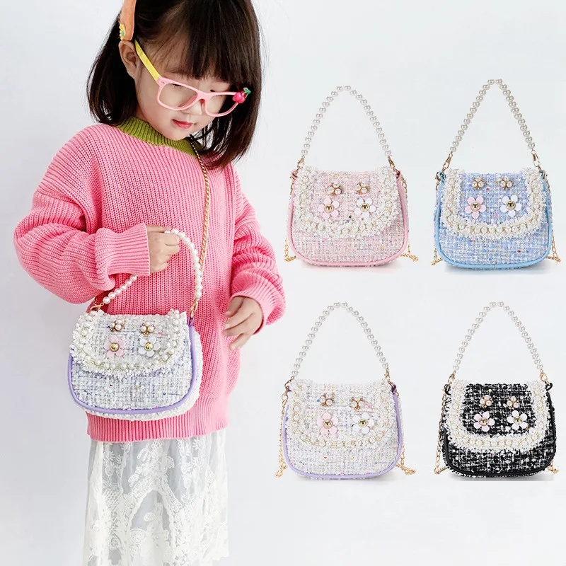

Korean-style Shoulder Bag 2019 Hand Square Sling Bag Cute Versatile Pearl Simple Bag Graceful Chain Handbag