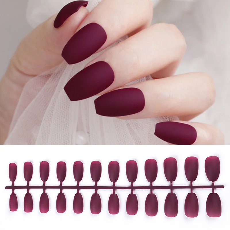 

Colorful Fake Nail Tips Mixed Sizes Full Cover Matting Effect ABS Artificial Natural Nail Art Design Tools Nail DIY Accessories
