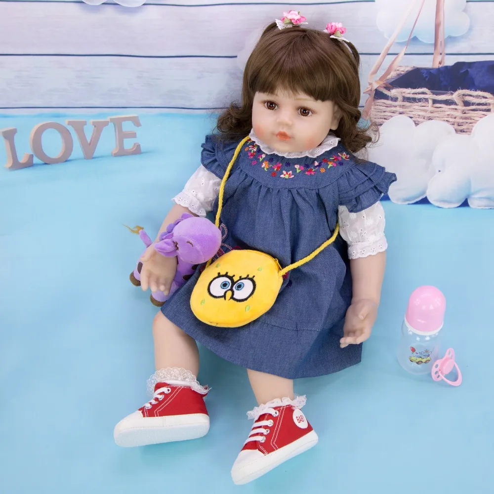 Прекрасная 60 см детская кукла-реборн 24 дюймов Реалистичная принцесса Bebes Кукла реборн для детей день детей подарки куклы