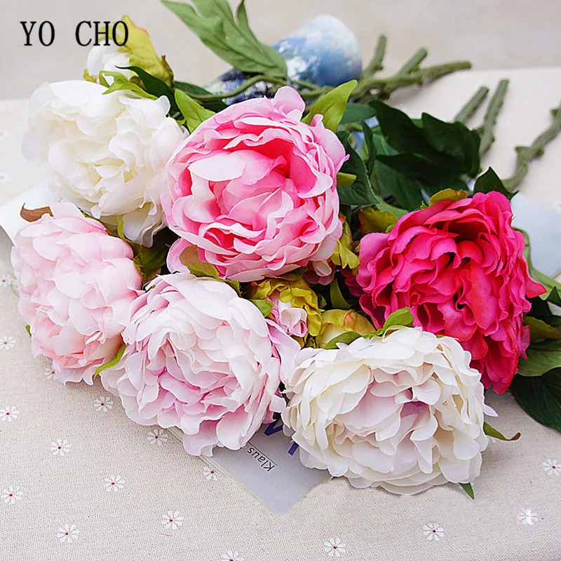 fake peonies artificial flower silk peony wedding decoration  (13)