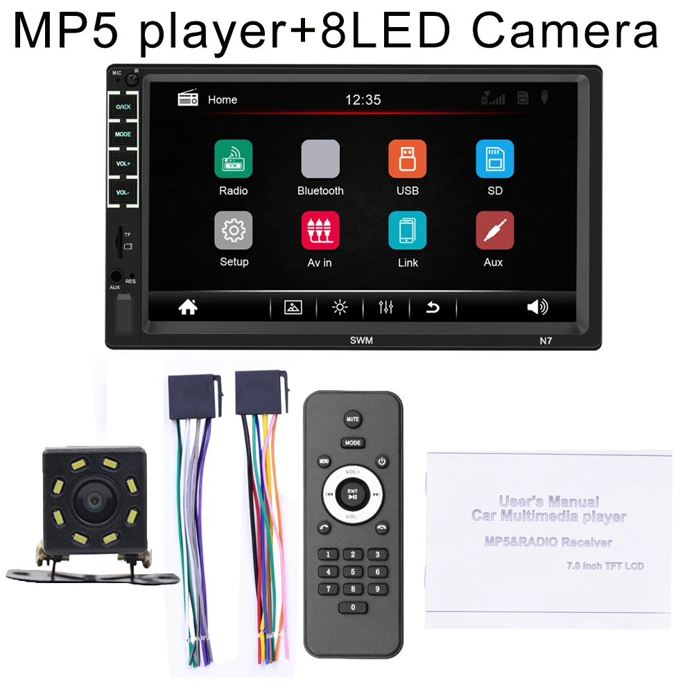 7 дюймов 2 Din автомобильное радио Bluetooth XR Зеркало Ссылка HD реверсивное изображение MP5 плеер автомобильные электрические аксессуары