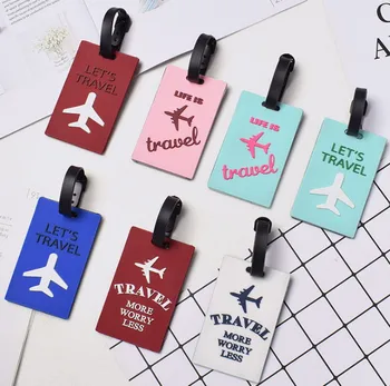 

100pcs Travel Accessories Newest style Luggage Tag fashion women Silicone Suitcase ID Addres Holder Portable Label