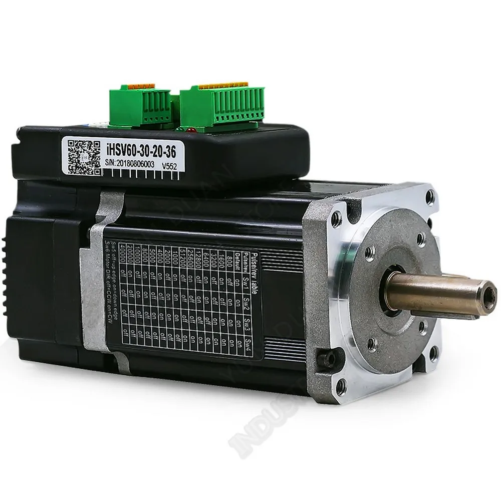 

200W 60mm Integrated Servo 3000RPM 0.65Nm DC36V 8.5A 3Phase DSP Hybrid closed loop 60 nema24 Motor Driver Encoder for robot CNC