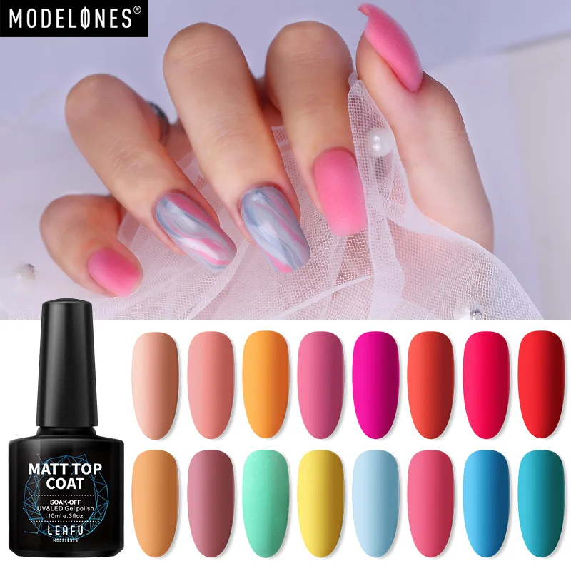 

Modelones Matte Effect Led Gel Nail Polish Nail Art Semi Permanent Coffee Color Matte UV Gel Polish Nail Soak Off Led Gel Enamel