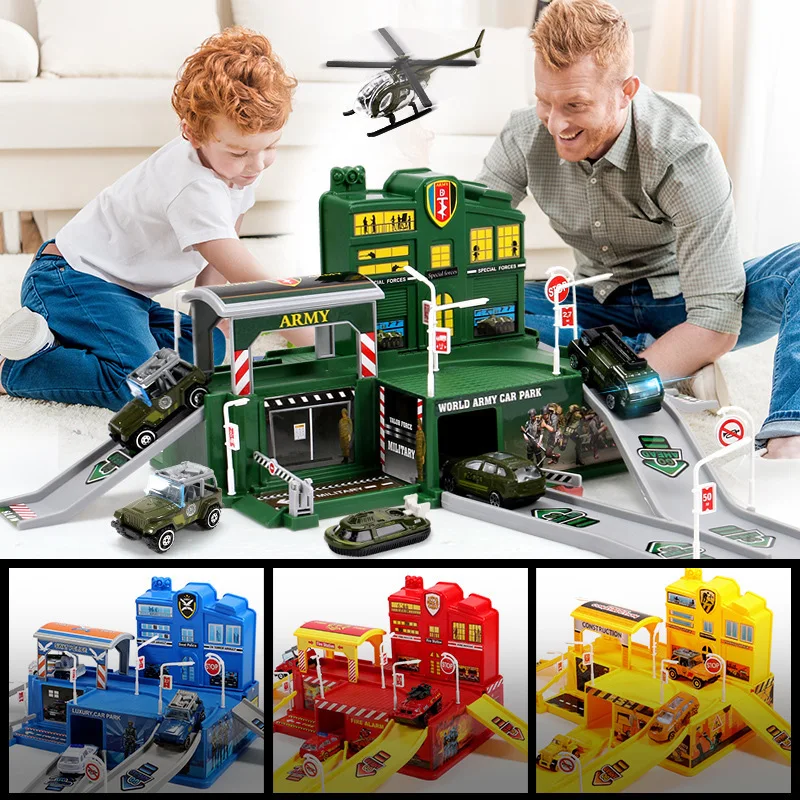 

Hot Sales Children Assembled Parking Lot with Small Car Toy Set Car Model Boy 3-4-5-6-Year-Old Gift