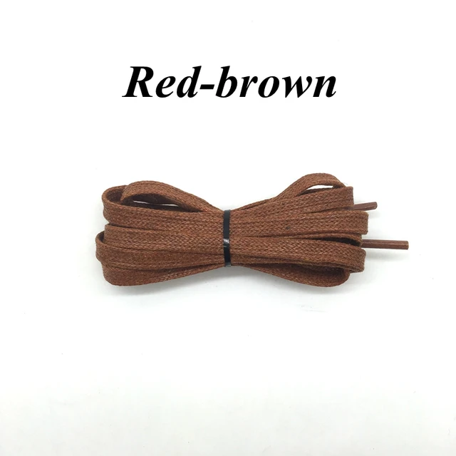 1 Pair Waxed Shoelaces Leather Waterproof Flat Shoe Laces Unisex Boots Shoelace Length 60 80 100 120 140 160 180CM P3 Red-brown