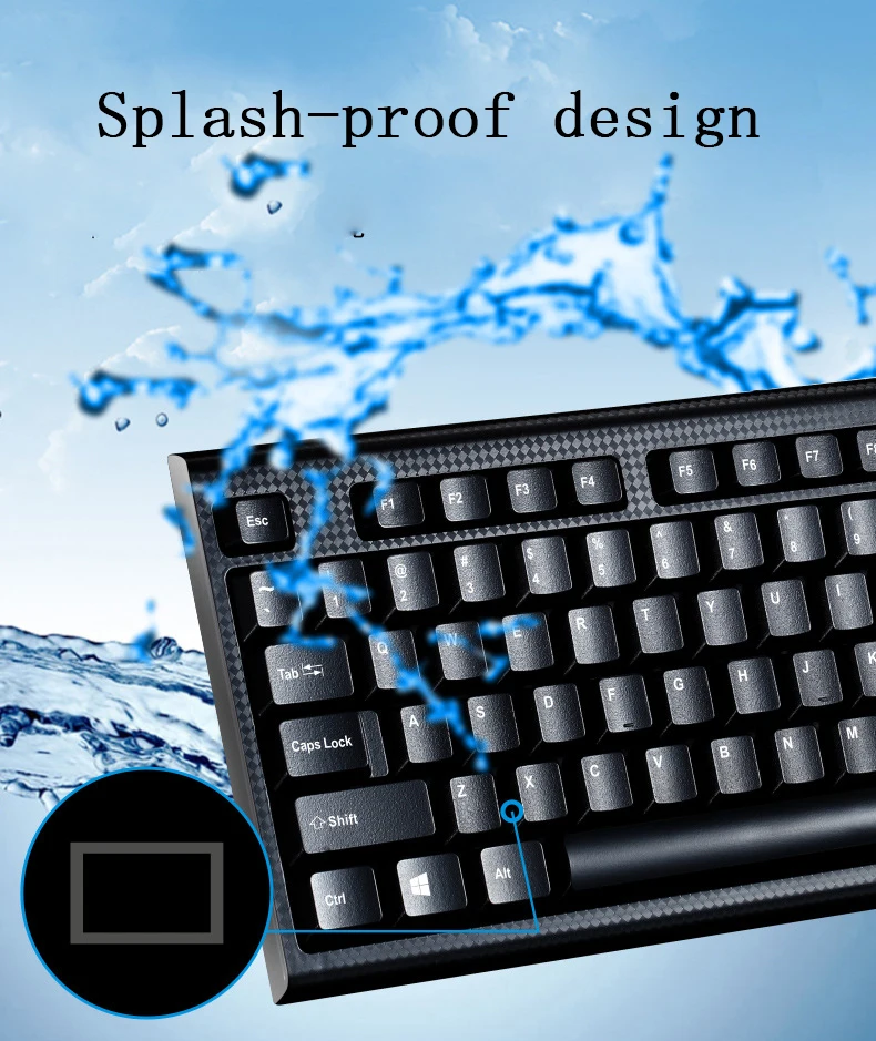 Проводная клавиатура и мышь с защитой от брызг воды, комплект, USB клавиатура, Задняя ножка, поддержка, кожа, зерно, проводная мышь, MAC клавиатуры для компьютера, ПК