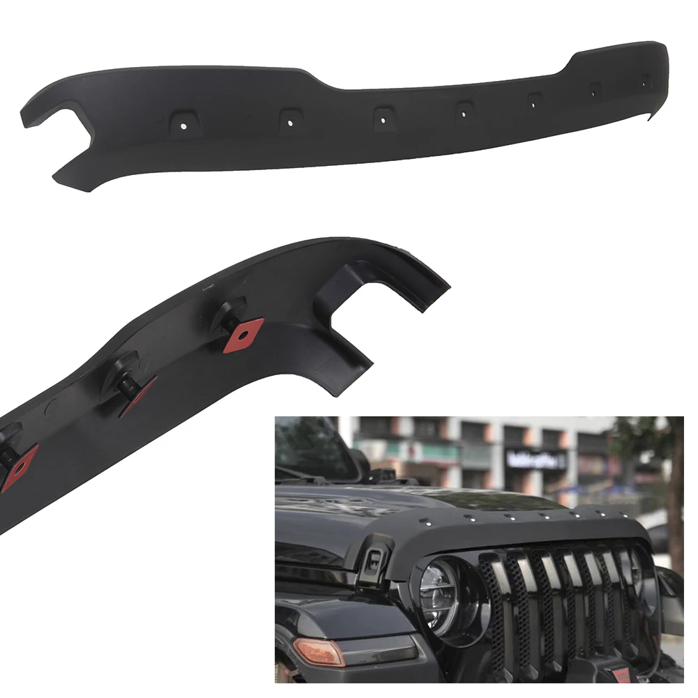 

Car Hood Protector Trail Armor Hood Stone Guard For 2018 2019 2020 Jeep Gladiator Wrangler JL Matt Black