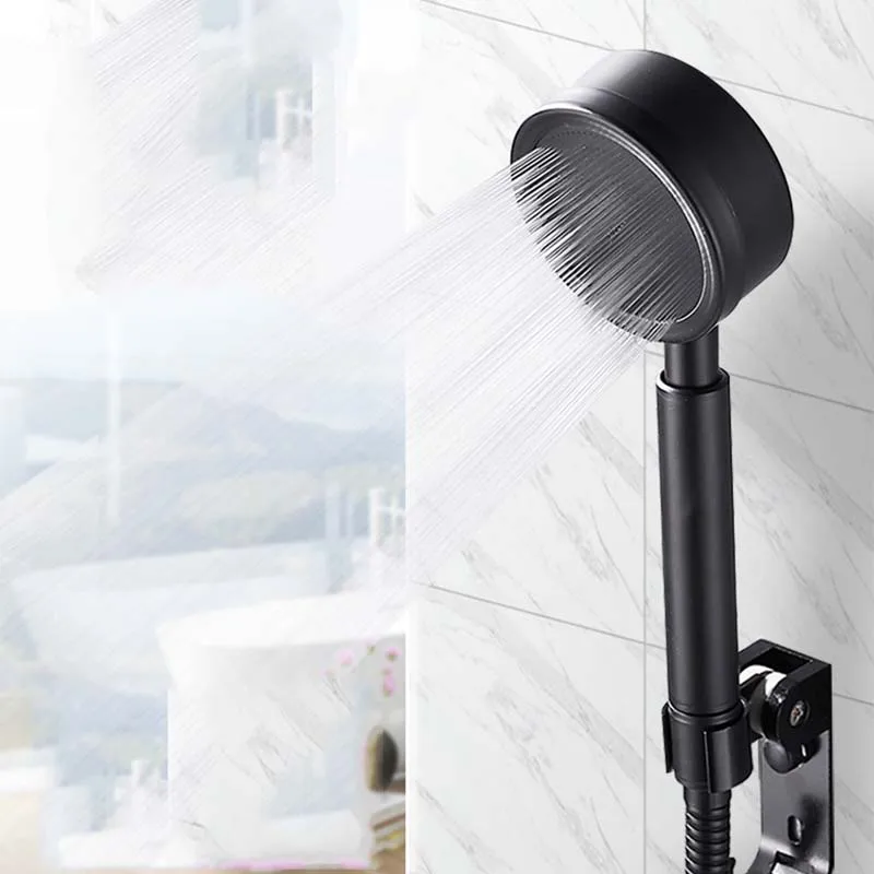 Black Shower Head  Stainless Steel Fall Resistant Handheld Wall Mounted High Pressure For Bathroom Water Saving Rainfall Nozzle Black Shower Head  Stainless Steel Fall Resistant Handheld Wall Mounted High Pressure For Bathroom Water Saving Rainfall Nozzle