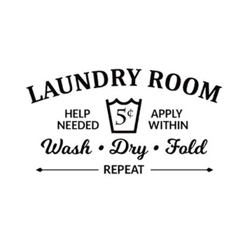 

Laundry Room Rules Wash Dry Fold Vinyl Wall Sticker Decor Decal Bathroom