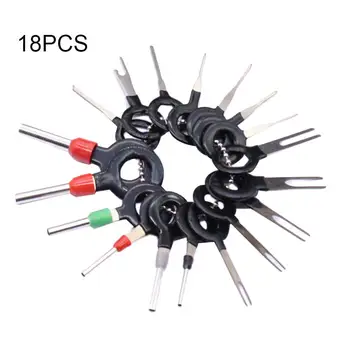 

18Pcs Terminal Removal Tools Car Plug Terminal Remove Tool Car Electrical Wiring Crimp Connector Pin Extractor Kit Repair Tool