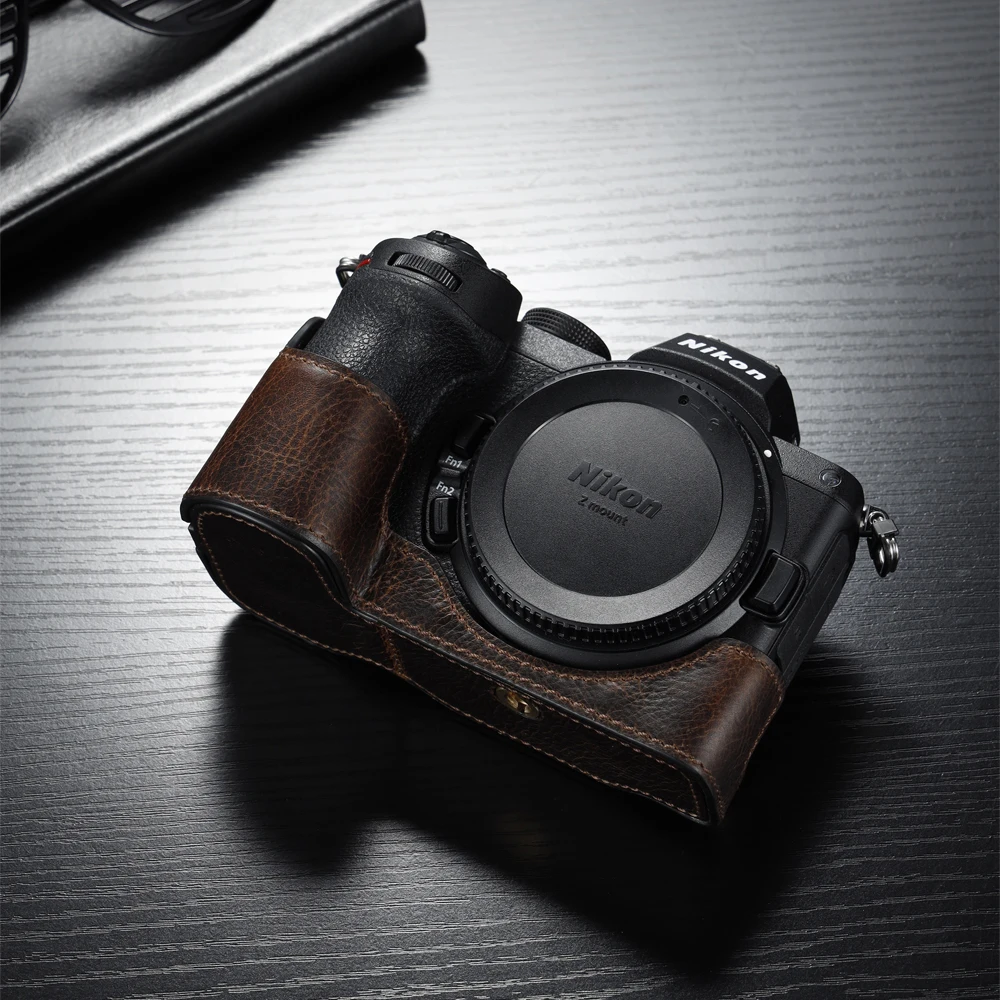 ニコンz5,z6ii,z7 ii,ヴィンテージ用の手作り本革カメラケース