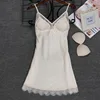 2022 NEW Sexy Strap Nightdress Summer Womens Sleepwear Casual Faux Silk Nightgown Home Wear Nightwear Bath Gown Size M-XXL ► Photo 3/6