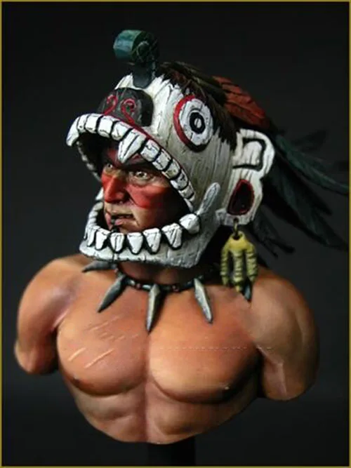 

Unassambled 1/10 ancient warrior with Feather bust Resin figure miniature model kits Unpainted