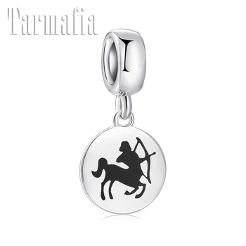 

Fashion 925 Sterling Silver 12 Constellation Sagittarius Charm Pendant fine beads Fit Original European Charm Bracelet Making