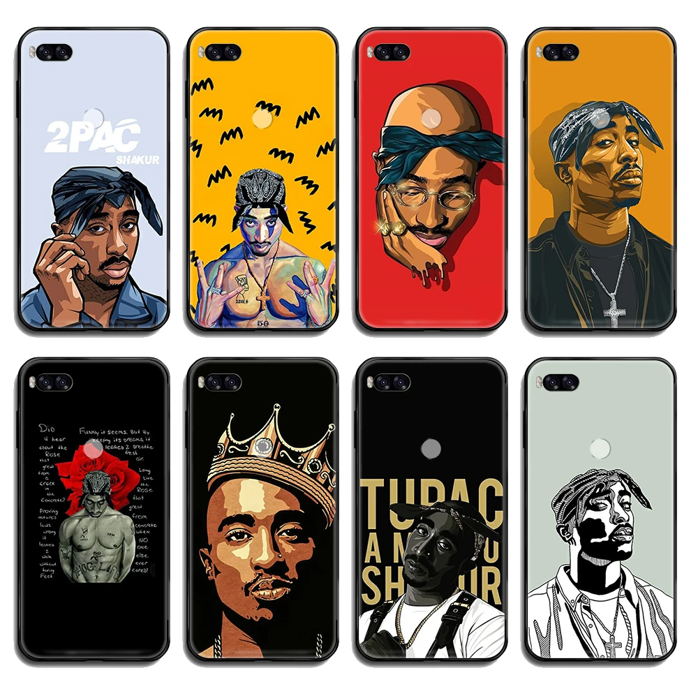 Мягкий чехол для телефона 2pac Tupac Rapper черный Xiaomi Redmi Mi Note 3 5 6 8 9 A1 2 Max3 Mix2 X SE Lite