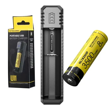 

NITECORE UI1 Portable USB Li-ion Battery Charger NITECORE NL1835 NL1835HP IMR18650 35A 18650 battery