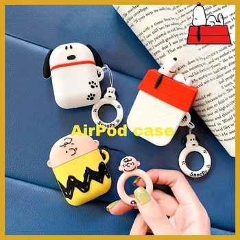 

3D Cartoon Cute Puppy Charlie Brown Lovely Dog Silicone Headphone Cases For Apple Airpods 1 2 Protection Earphone Skin Cover
