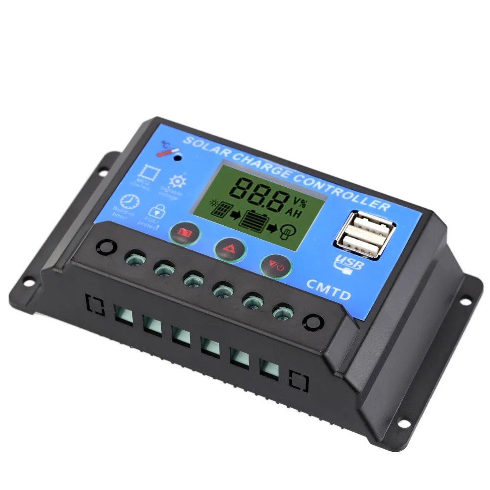 

Hot 10A 12V/24V LCD Regulador Solar Charge Controller with Auto Regulator Timer for Solar Panel Battery Lamp LED Lighting