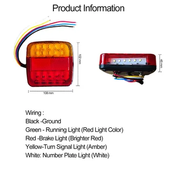 

New12V Trailer Truck Caravan 26LED Taillight Tail Light Turn Signal Indicator Brake Stop Lamp Rear Reverse