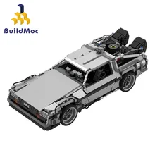 Viagem no tempo de volta para o futuro 1985 máquina do tempo alta-tecnologia de corrida blocos de construção carro desportivo modelo tijolos crianças namorado presente