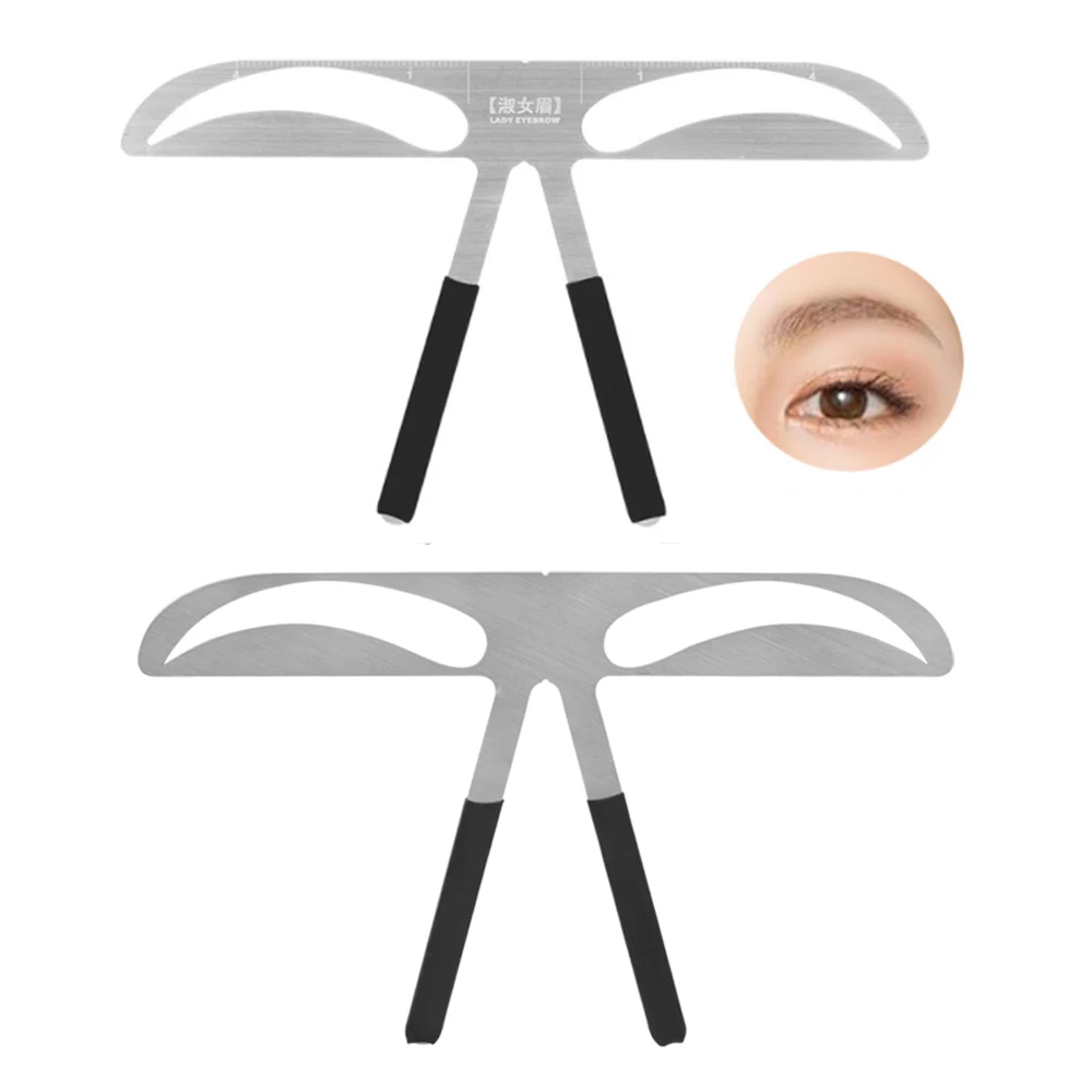 Makeup Tools Eyebrow Stencil Tool Eye Makeup Tools Makeup Eyebrow Stencil Ruler Eyebrow Metal Permanent Makeup Tattoo Position Shape Ruler for Beauty Cosmetic DIY Template Tools