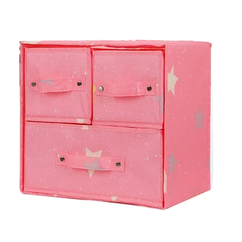 

Cosmetics Jewelry Office Bits Saving Space Collapsible Home Organiser Containers Storage Box Bobs Table 3 Drawer Oxford Cloth