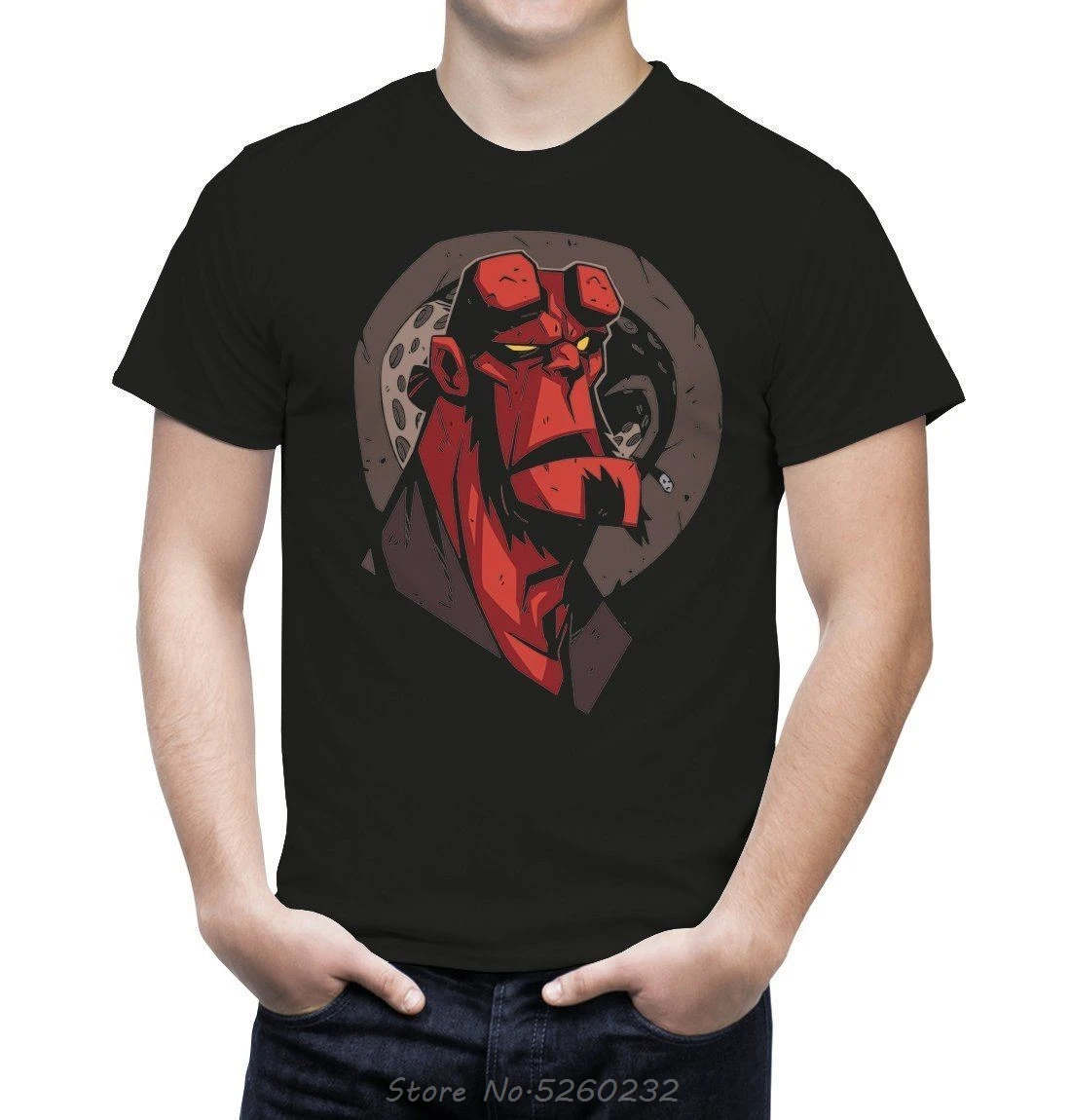 Комиксная Мужская футболка Hellboy из высококачественного хлопка повседневные