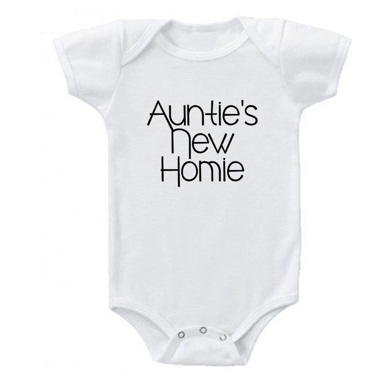 Белый Auntie/ комбинезон для новорожденного, унисекс, для мальчиков и девочек, хлопковый комбинезон с коротким рукавом для младенцев, Детские боди, наряды - Цвет: Белый