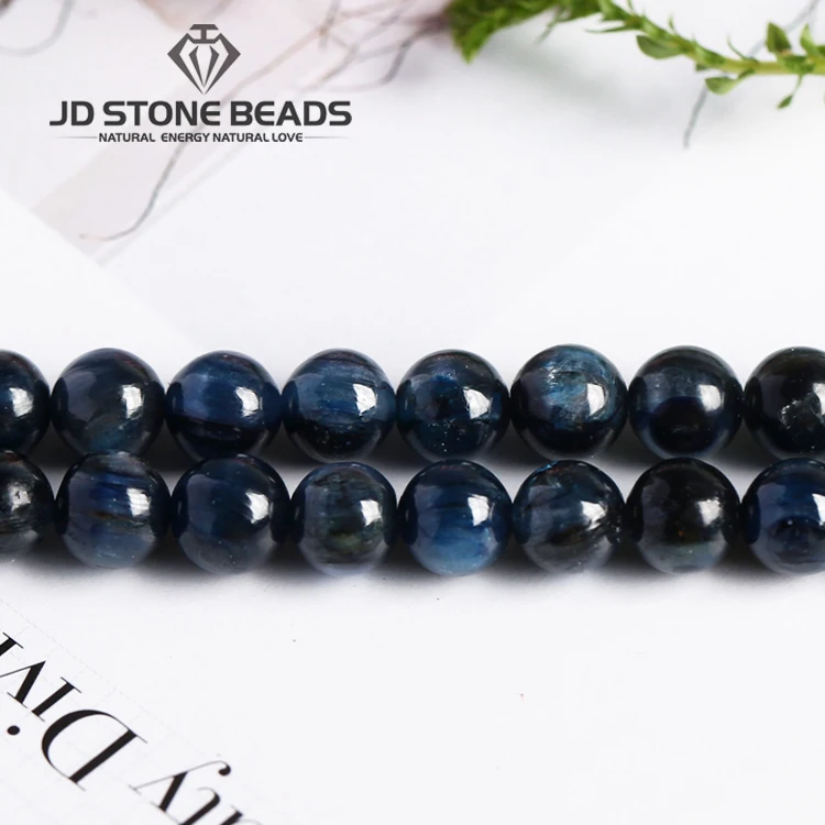 

Blue Kyanite Beads7-8mm Pick Size Round Blue Color Wholesale Price Man Necklace Pendants Accessory For Jewelry Making