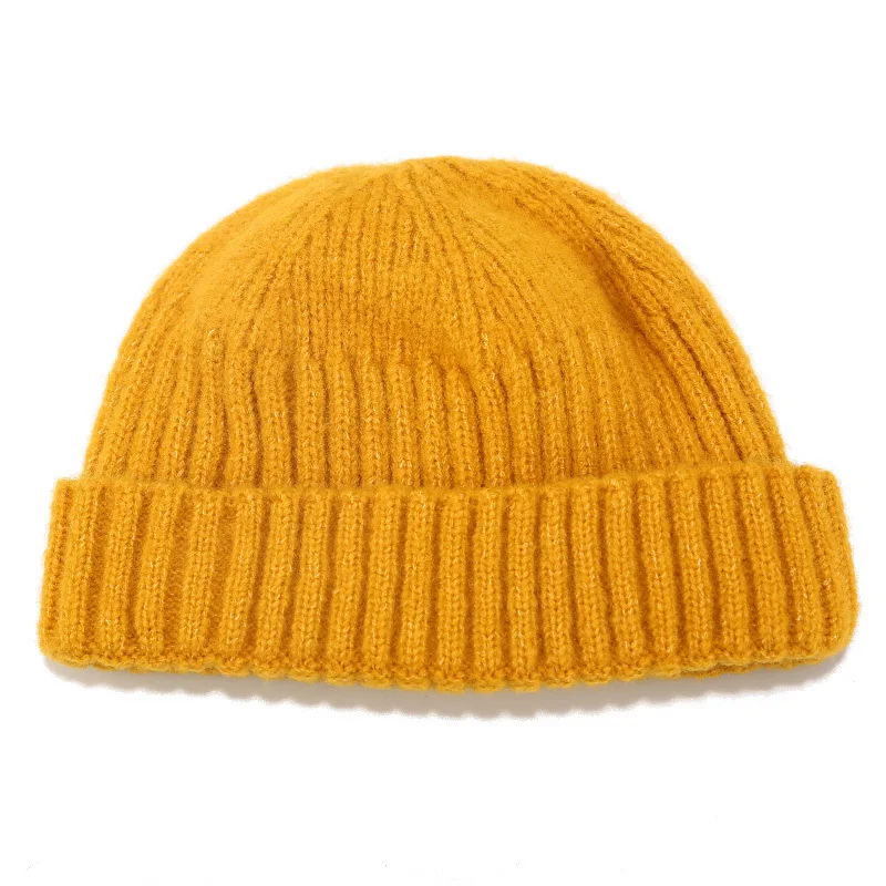 Простые короткие вязаные шапки зимние Skullies для мужчин и женщин хип хоп