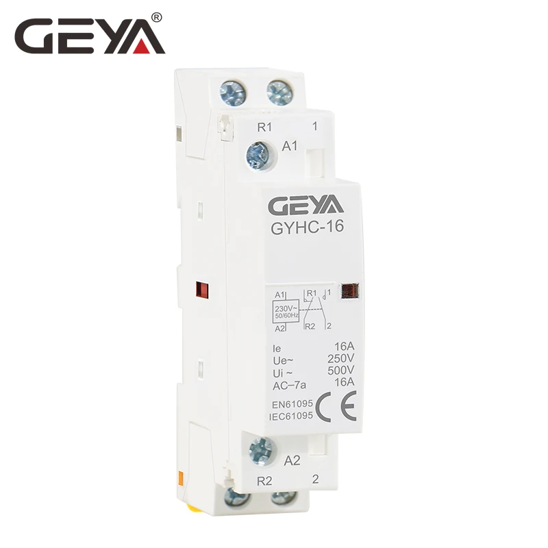 

GEYA GYHC Modular Contactor 2P 16A 20A 25A 2NO or 2NC or 1NO1NC220V Automatic Household Contactor Din Rail Type