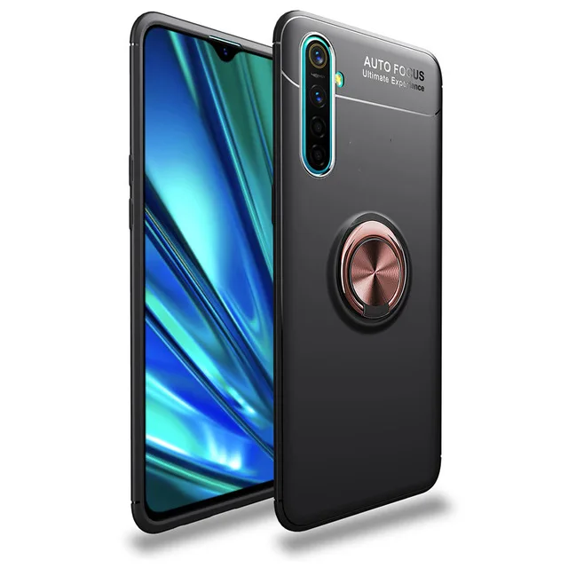 Автомобильный держатель магнит кольцо чехол для телефона чехол на Oppo реалми Realmi Realme XT X2 X T 2 RealmiXT RealmeXT RealmeX2 4/6/8 64/128 ГБ Global бампер - Цвет: Black Pink