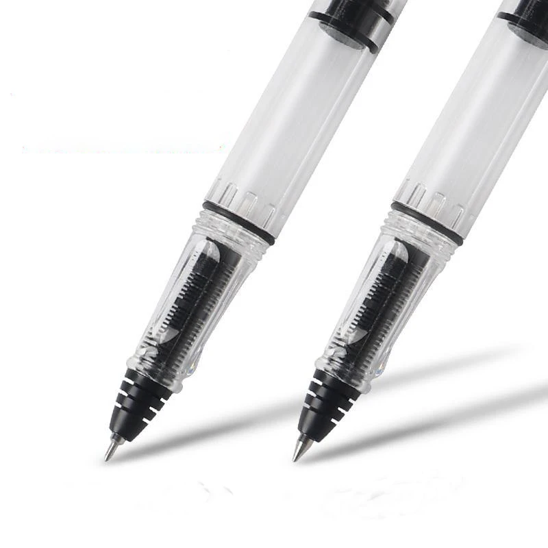 Posture Correction Piston Fountain Pen Transparent White bullet Needle 0.38mm 0.5mm Business Office School Supplies Writing