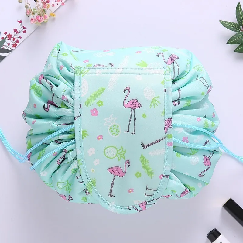 

Large capacity lazy makeup bag multi-function Drawstring cosmetic bag beam mouth makeup bag lazy bag Korean version Storage tool