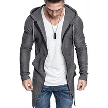 WENYUJH 2019 New Men's Long Cardigan Jacket Hooded Zipper Slim Fit Open Front Longline Cardigans with Pockets Men Sweater Jacket WENYUJH 2019 New Men's Long Cardigan Jacket Hooded Zipper Slim Fit Open Front Longline Cardigans with Pockets Men Sweater Jacket