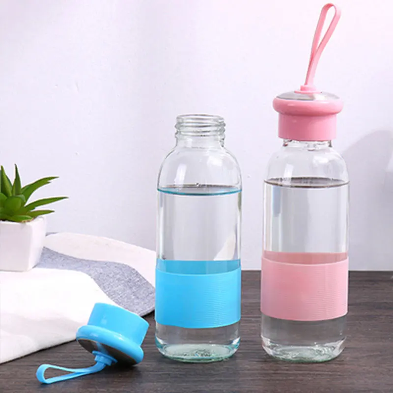 420ML Glass Water Bottle Outdoor Sports Portable Coffee Milk Water Bottles with Silicone Case Leakproof Travel Tea Cup Drinkware 420ML Glass Water Bottle Outdoor Sports Portable Coffee Milk Water Bottles with Silicone Case Leakproof Travel Tea Cup Drinkware