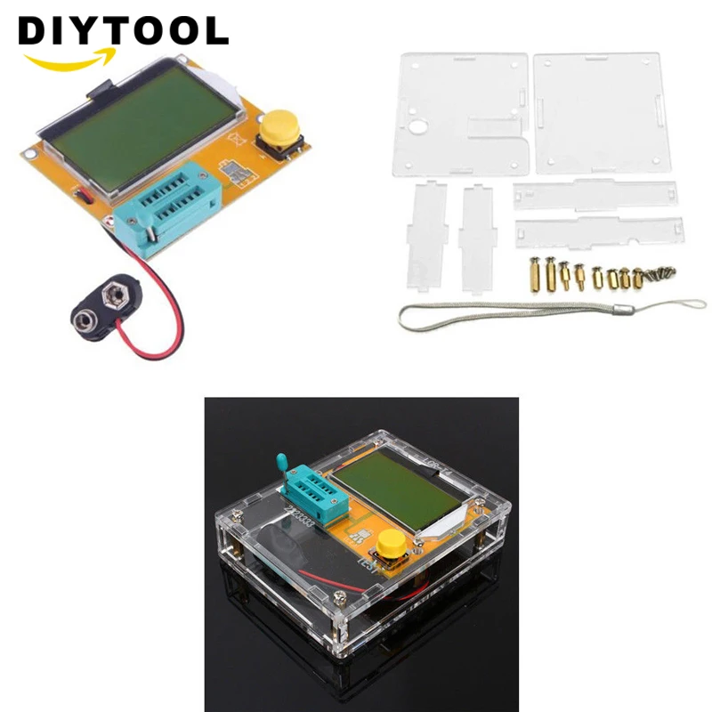 LCR-T4 Mega328 M328 ESR Meter Transistor Tester Digital LCR Diode Triode Capacitance MOS/PNP/NPN LCR LCD Screen Tester afbeelding