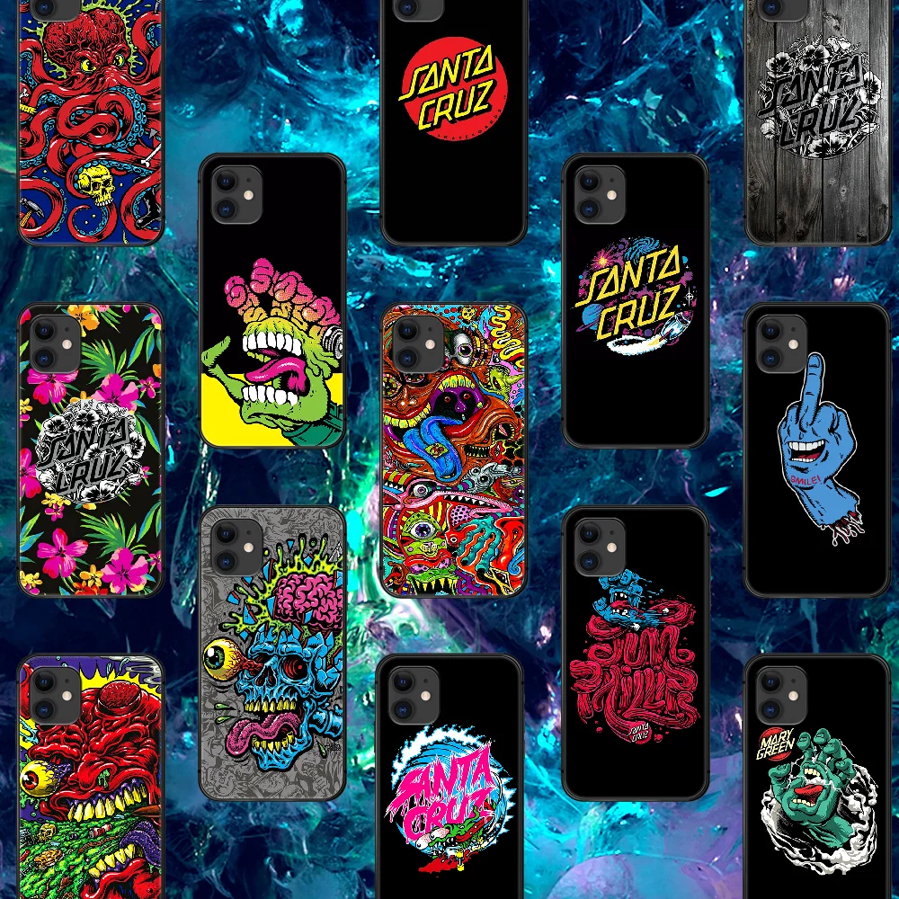 Santa Cruz Skateboards Trend Phone Case For IPhone 4 4s 5 5S SE 5C 6 6S 7 8 Plus X XS XR 11 12 Mini Pro Max 2020 black Prime | Мобильные