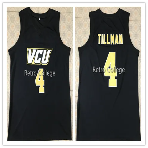 

high quality #4 Justin Tillman VCU College retro Throwback mens Basketball Jersey Embroidery Stitched any Number and name