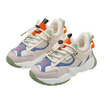 

2020 Autumn Kids Shoes Girl's Shoes Men's Shoes Casuals Slip-On Striped Round Toe Fashion Neutral All-match Non-slip Warm