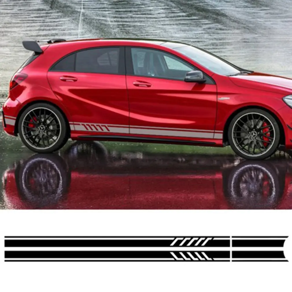 Издание 1 стиль боковые полосы наклейки для Mercedes Benz Cla 45 W117 C117 X117 Amg-5D углеродное волокно