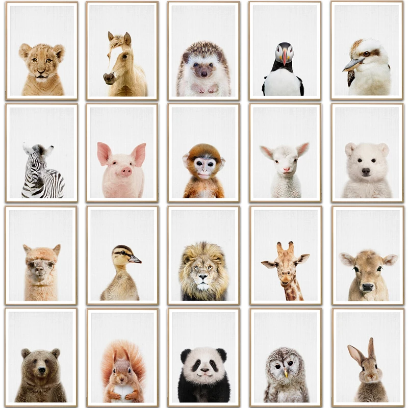 Towoto Affiche Nordique Imprimee D Animaux Pour Bebe Peinture Sur Toile Minimaliste Art Mural De Safari Pour Chambre D Enfant Aliexpress Maison Animalerie