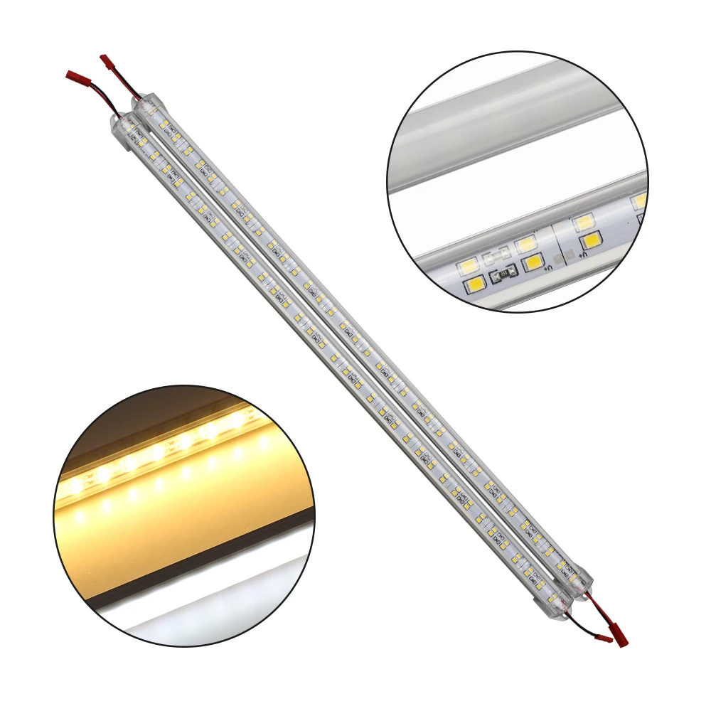 Светильник 12 вольт светодиодный s двухрядные светодиодные бар свет+ алюминиевый профиль+ крышка ПК яркая жесткая полоса свет трубкиподсветка на кухню