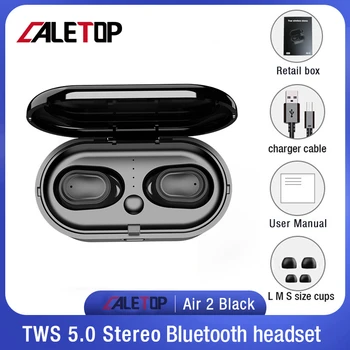 

Caletop Air 2 Bluetooth 5.0 Wireless Headsets TWS Earphones Mini Earbuds Double HD Microphone For iPhone For Xiaomi Huawei