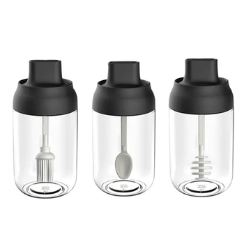 

3Pcs Spice Jar Condiment Storage Seasoning Bottle Container Kitchen Food Box 250ML