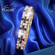 Luyun Женские Модные Браслеты хрустальный Теннисный браслет из розового золота роскошный браслет с цепочкой Аксессуары Пять цветов на выбор